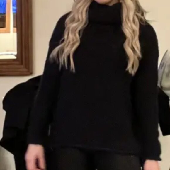 The Odells Slouch OVERSIZED Turtleneck Sweater Small Black - Picture 5 of 12